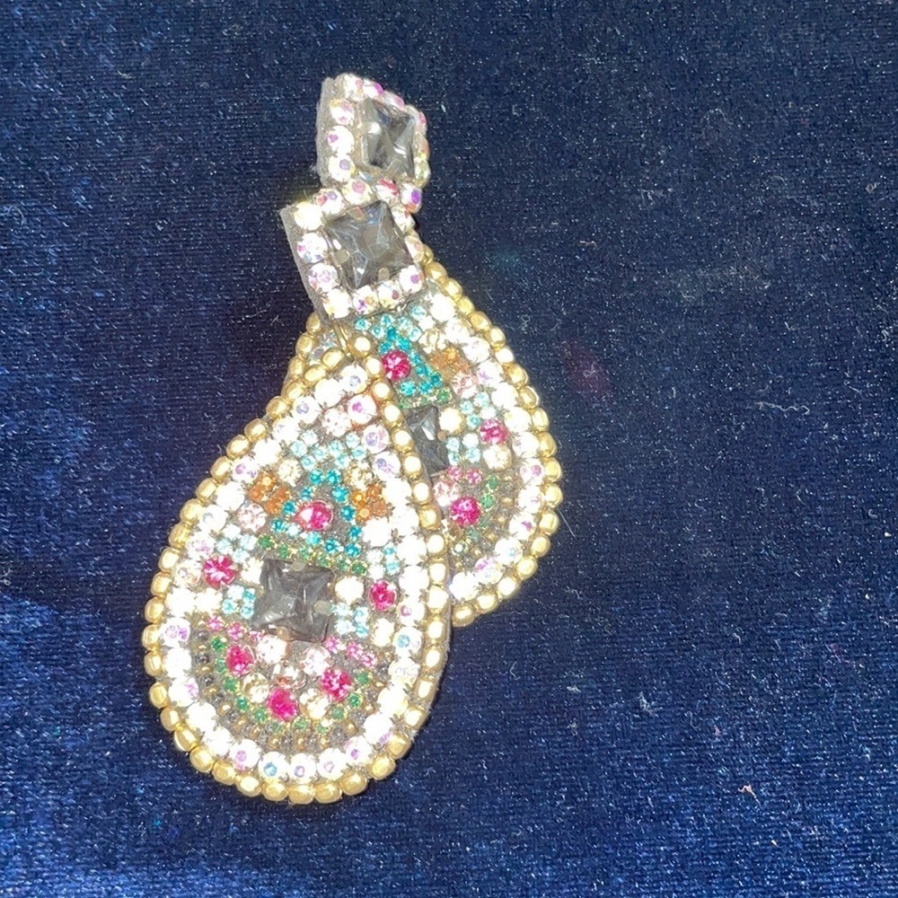 Natasha Earrings Multi Colored Stone Large Tear Drop Earrings Must See 🆕 🩷🩷